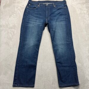 Levi Strauss 514 Jeans Mens 38x30 (38x30) Blue Slim Fit Dark Wash Denim Casual